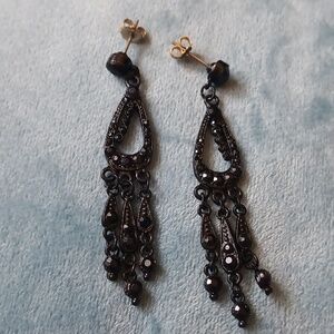 Black dangle earrings
